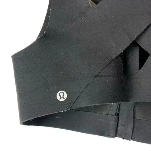 Lululemon Black Enlite Zip Front Athletic Sports Bra 36C - Picture 5 of 6